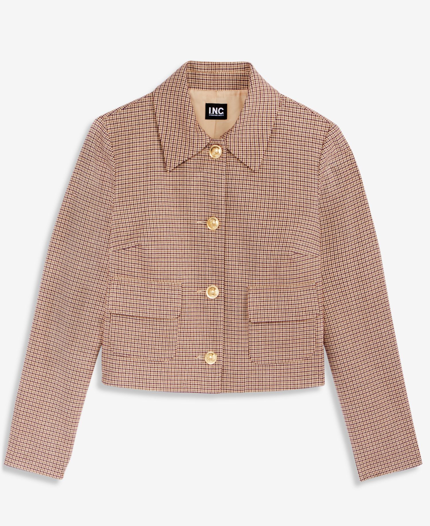 Petite Plaid Cropped Jacket