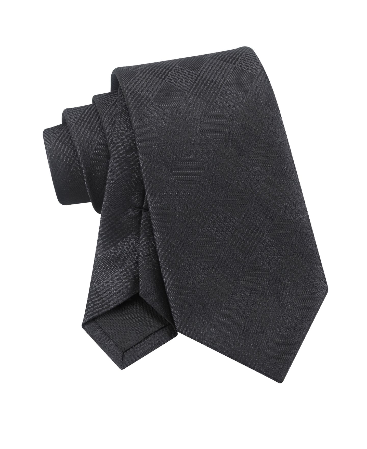 Мужской галстук Calvin Klein Lousie Grid Classic Tie, цвет: Чёрный — фото 4