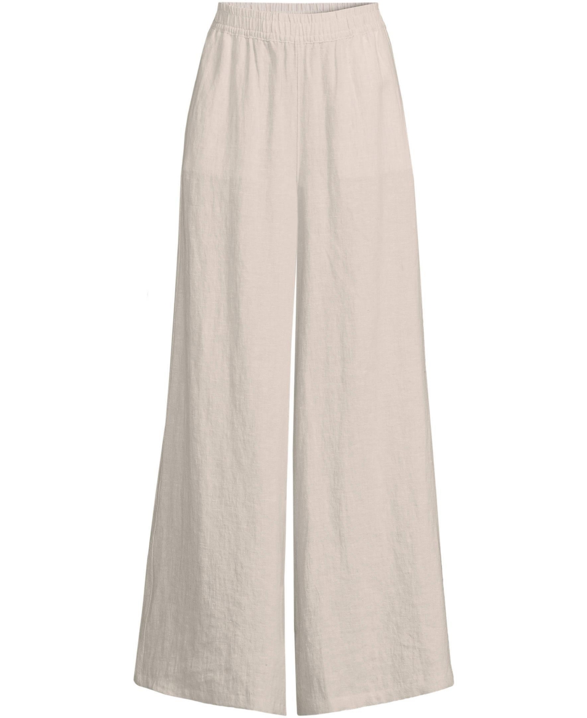 Lands' End Women's Linen High Rise Palazzo Pants