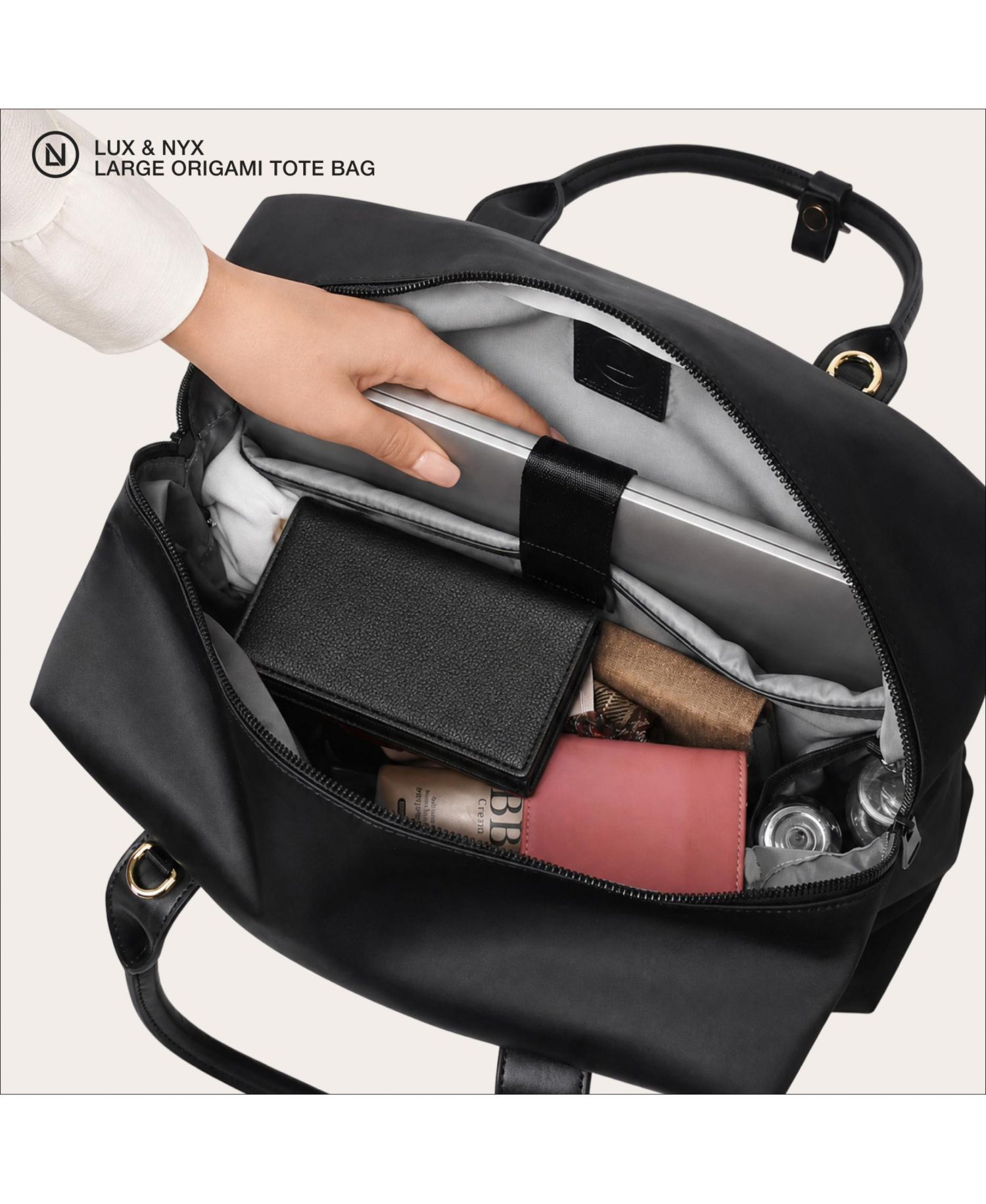 Large Origami Tote 15" Laptop Bag for Women