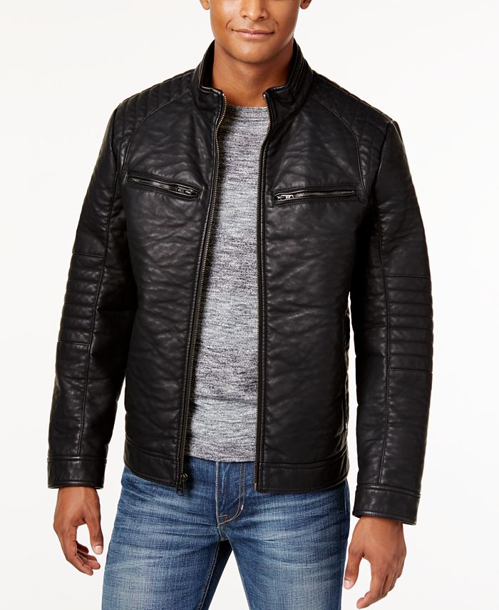 Buffalo David Bitton Men's Big & Tall Textured Faux-Leather Jacket - Macy's