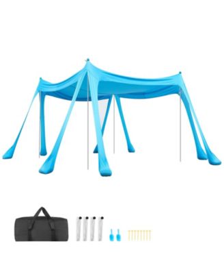 Beach Tent Sun Shelter 10 x 10 feet with Sandbags and Stability Poles