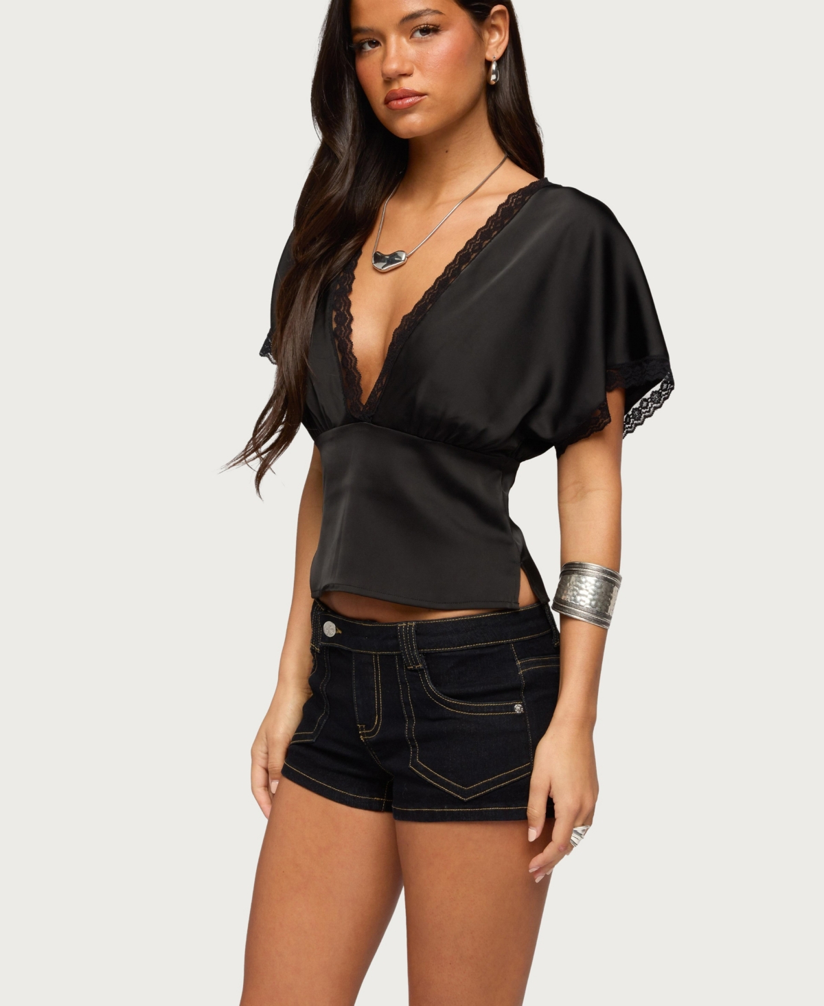 Edikted Women's Ihara Lacey Cinched Waist Top