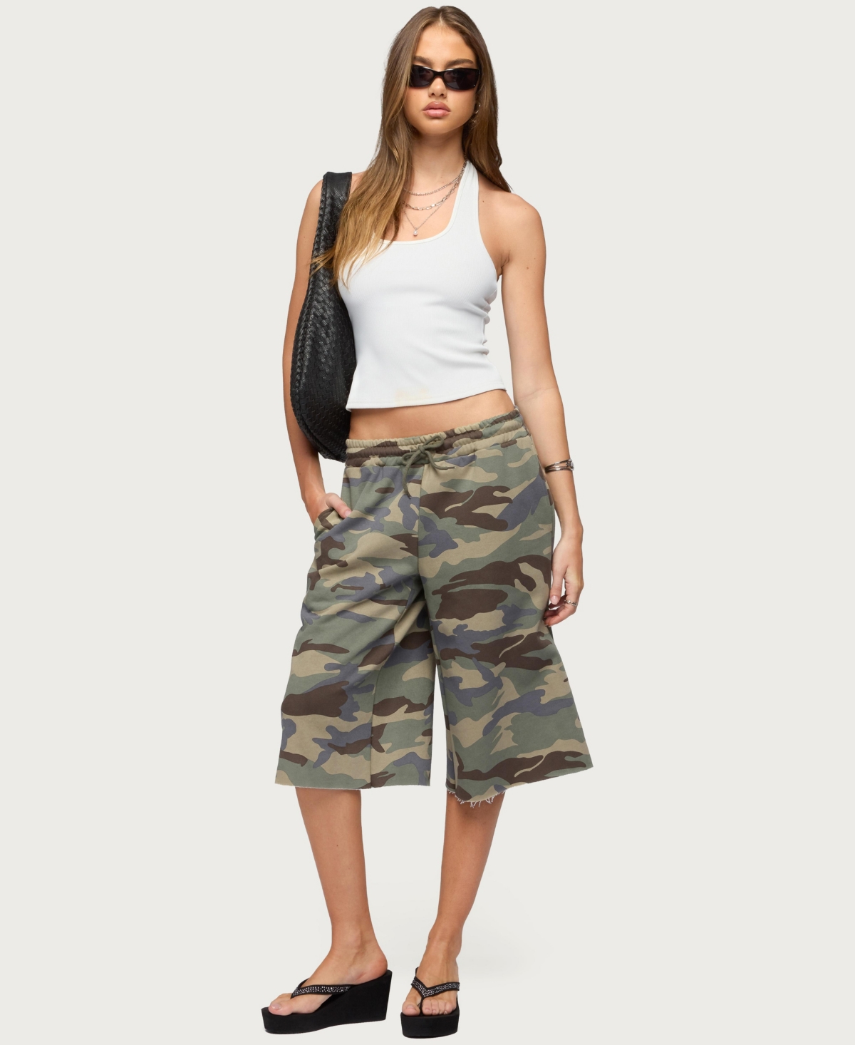Edikted Women's Camo Rush Oversized Bermuda Shorts