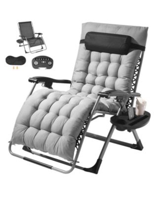 Zero Gravity Recliner Lounge Chair, Adjustable Folding Chair with Cushion and Cup Holder
