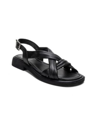 Women's Frand Leather Crisscross Strap Sandal