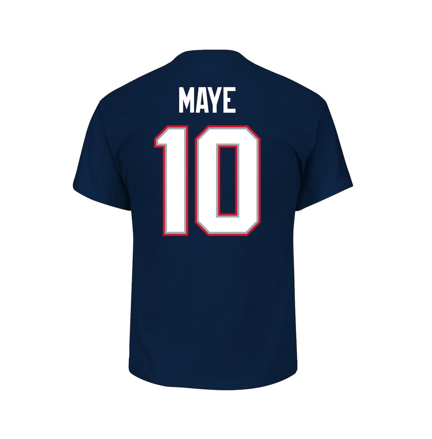 Мужская футболка Fanatics Drake Maye New England Patriots Big & Tall с номером, Navy — фото 3