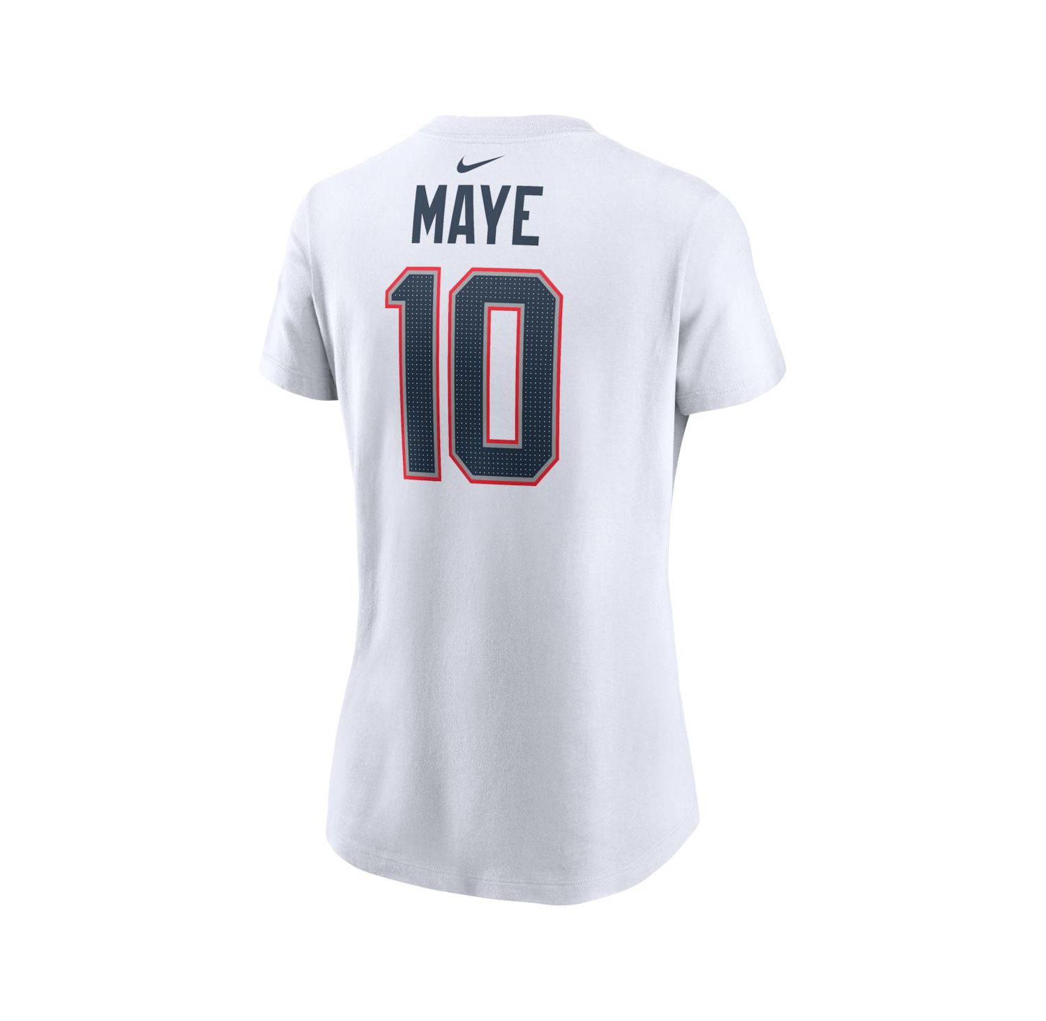Women's Drake Maye White New England Patriots Player Name & Number T-Shirt