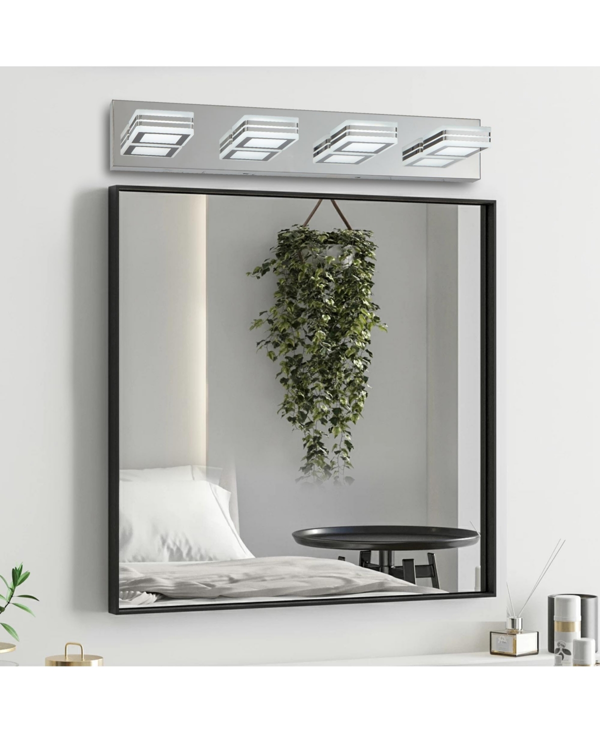 Busdays Inch Modern Light Led Vanity Light Square Acrylic Lampshades Wall Mount Fixture for Bathroom Mirror Lighting
