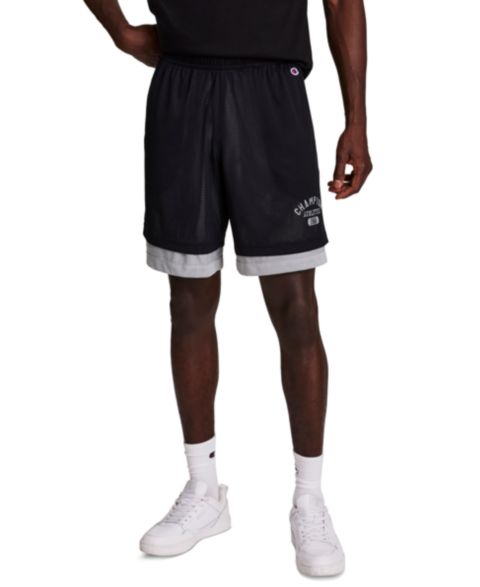 Мужские шорты Champion Double Layer Athletics Graphic, цвет: Чёрный / Серый