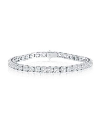Mens Stainless Steel Round CZ Tennis Bracelet