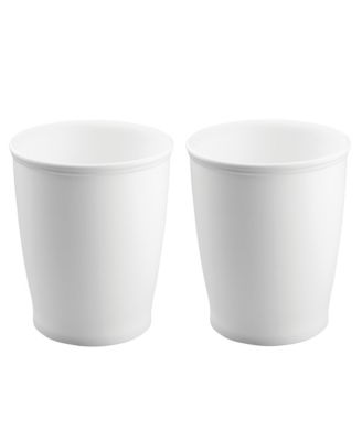 Small Plastic Round Bathroom Trash Can, 2-Pack