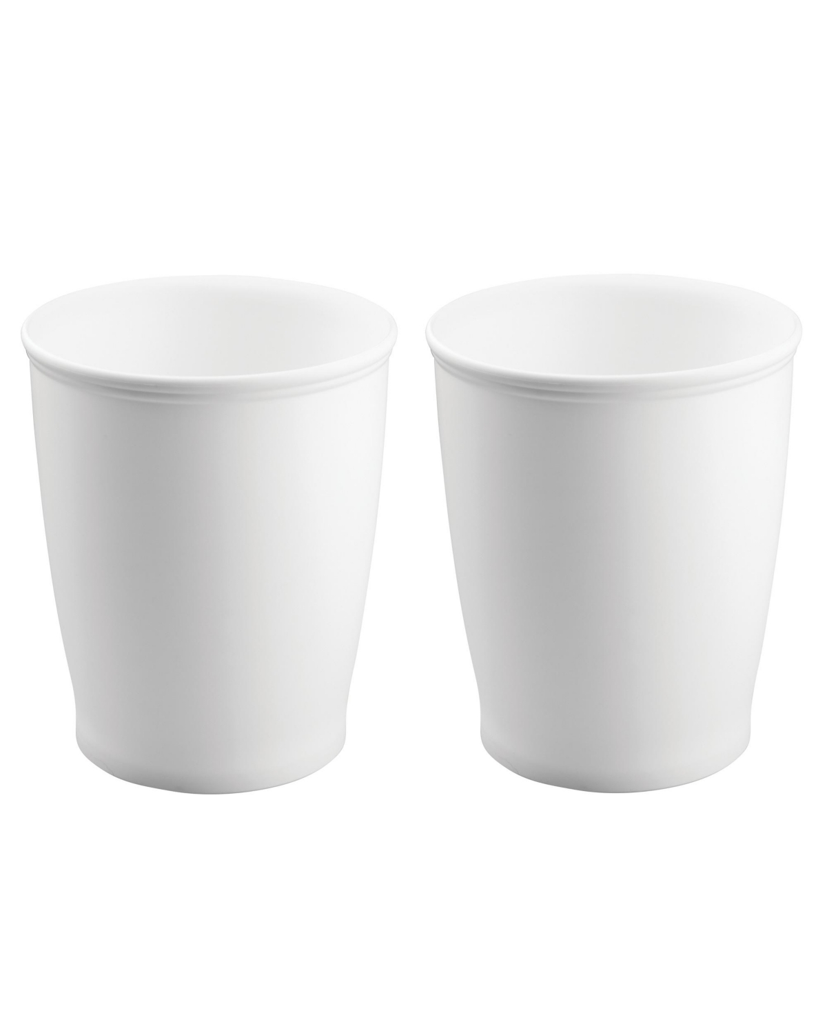 iDesign Small Plastic Round Bathroom Trash Can, 2-Pack