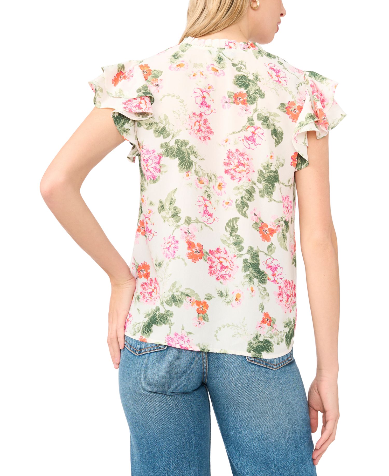 Women's V-Neck Ruffle-Sleeve Top