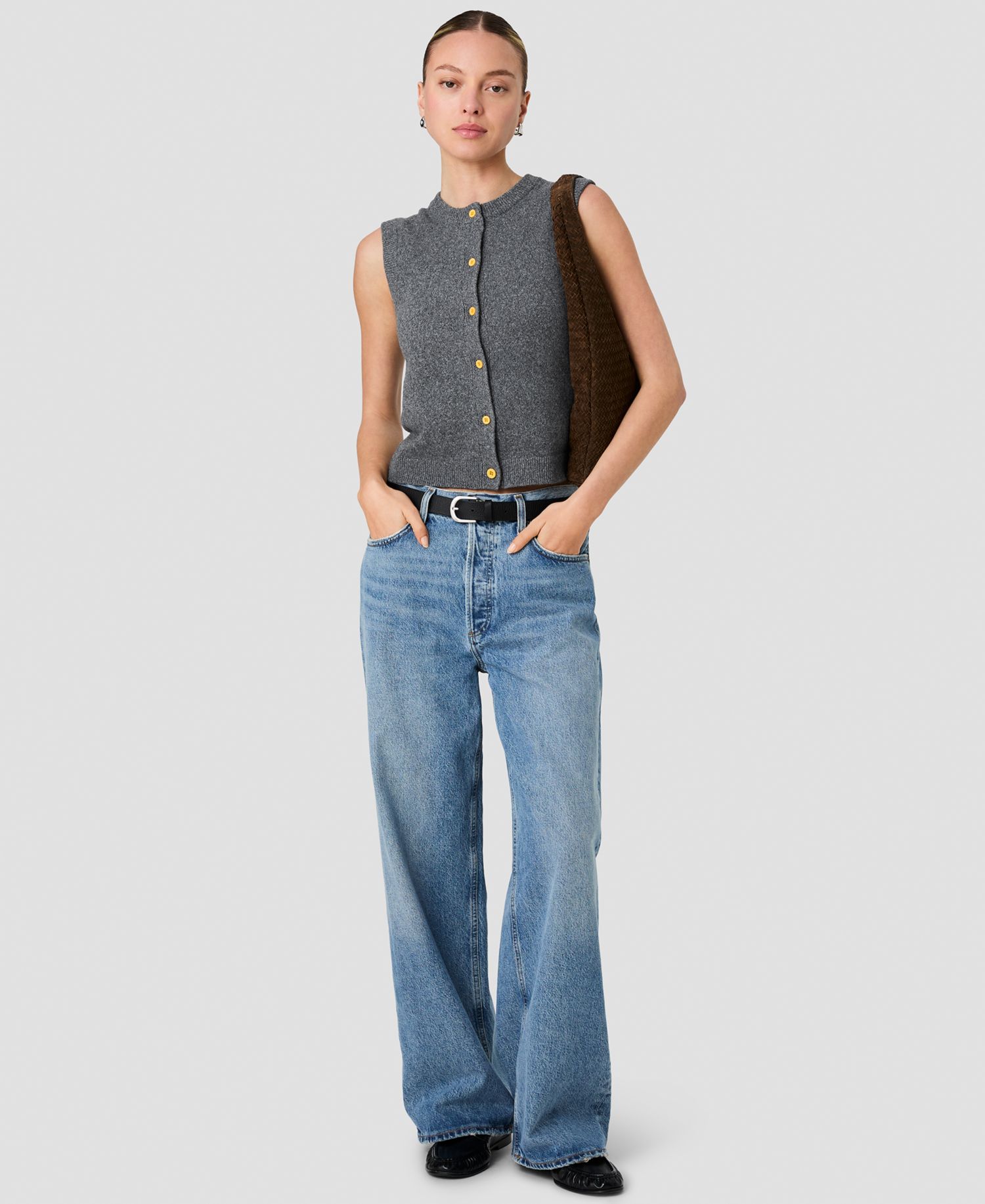Women's Aleyna Crewneck Sleeveless Knit Top