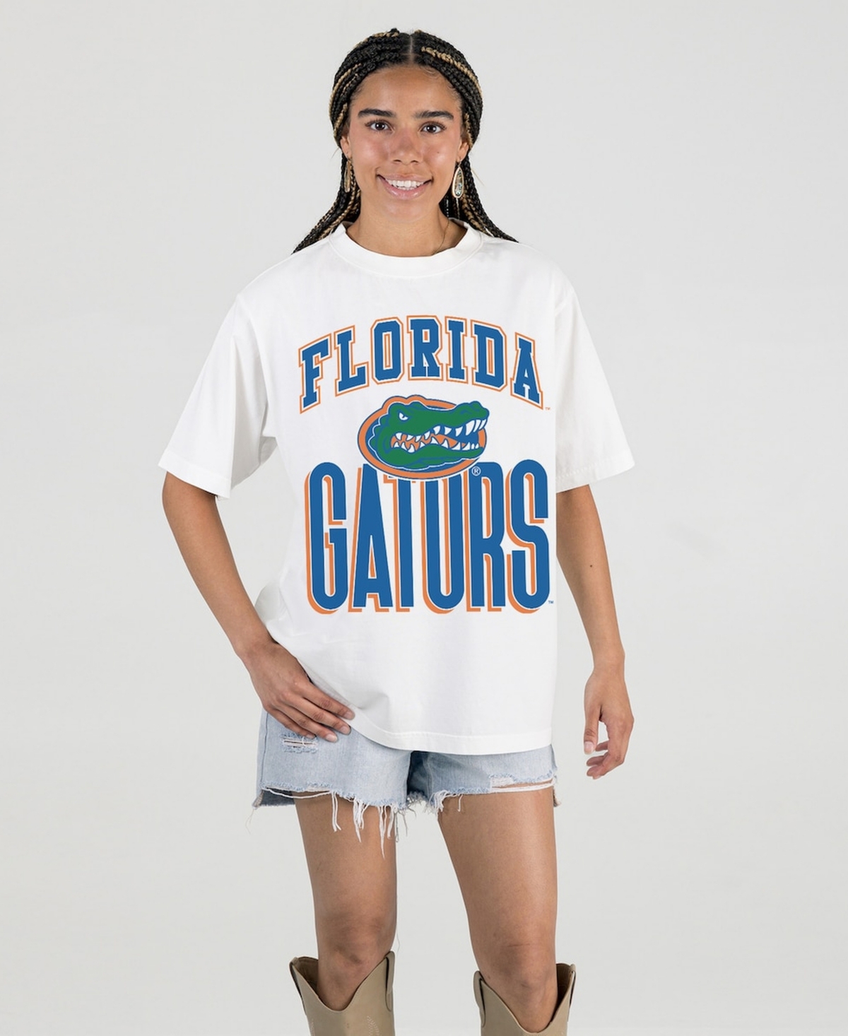 Gameday Couture Women's Cream Florida Gators Oversized Fierce Focus T-Shirt
