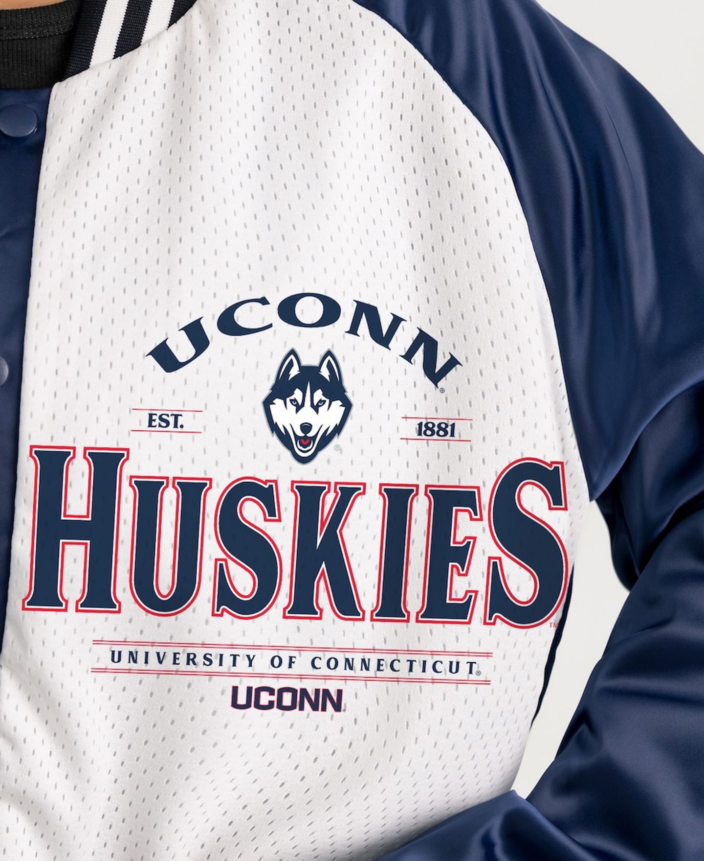 Женская куртка Gameday Couture Navy UConn Huskies Oversized Inner Drive Varsity Rhinestone Full-Snap Bomber — фото 4