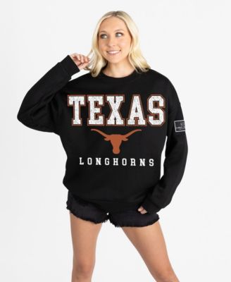 Women's Black Texas Longhorns Oversized Level Up Black Label Premium Sweatshirt