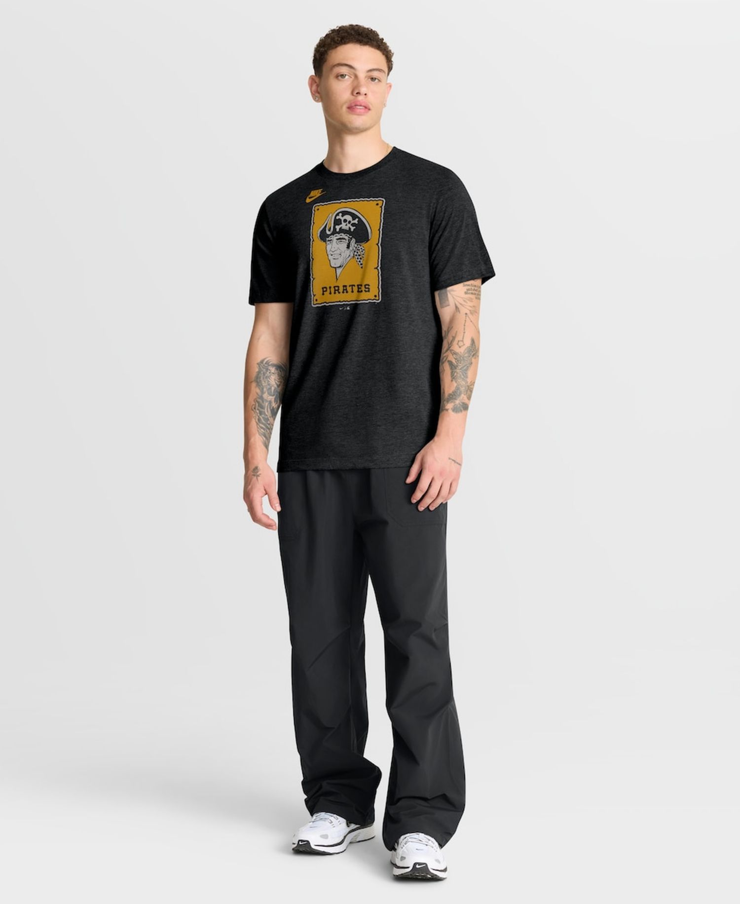 Men's Heather Black Pittsburgh Pirates Cooperstown Logo Tri-Blend T-Shirt