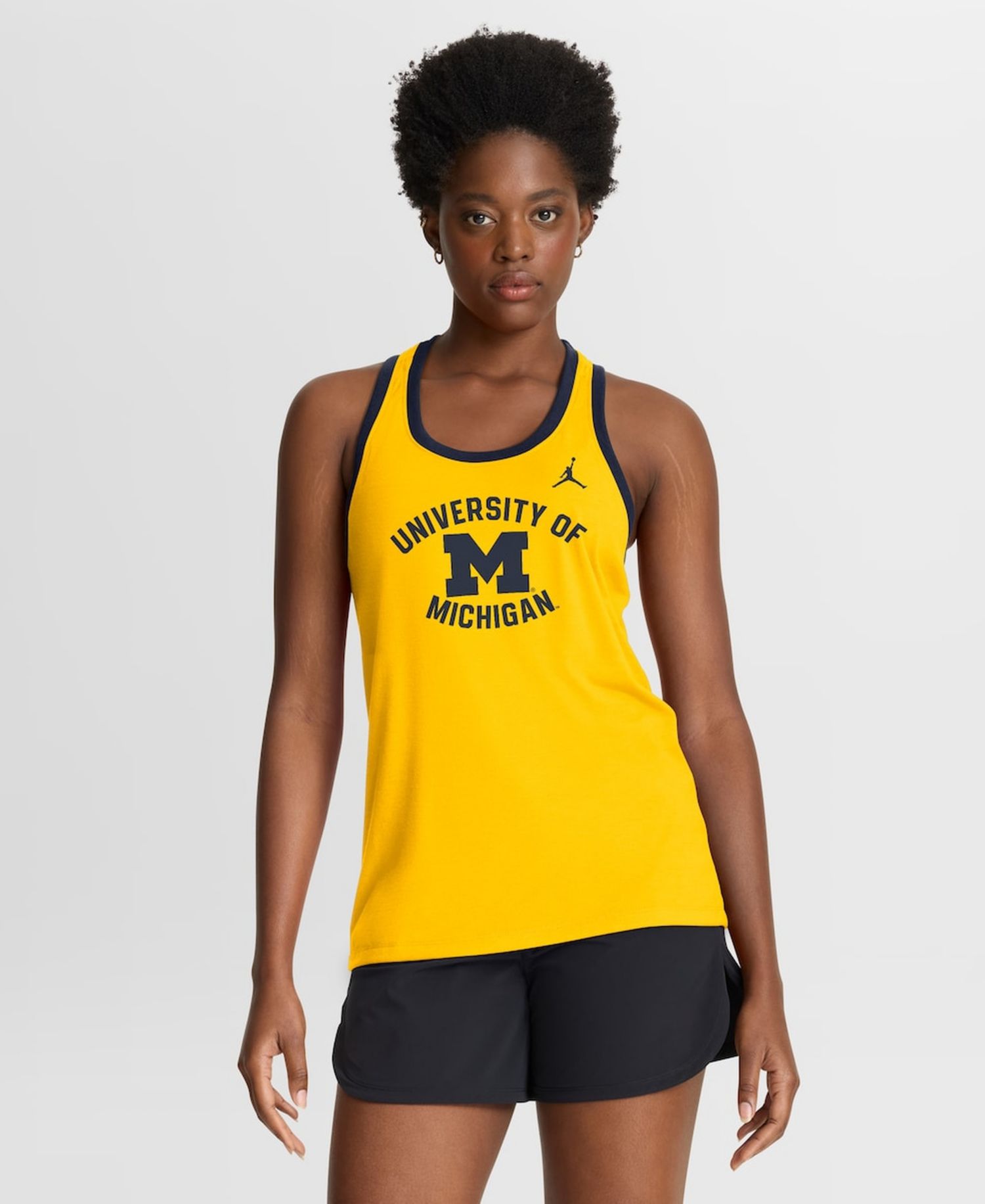 Women's Maize Michigan Wolverines Uni Name Tri-Blend Dri-FIT Racerback Tank Top