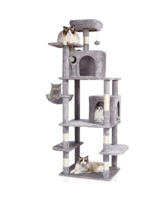68.5 Inch Multi Level Cat Tree with 2 Condos Hammock and Sisal Posts
