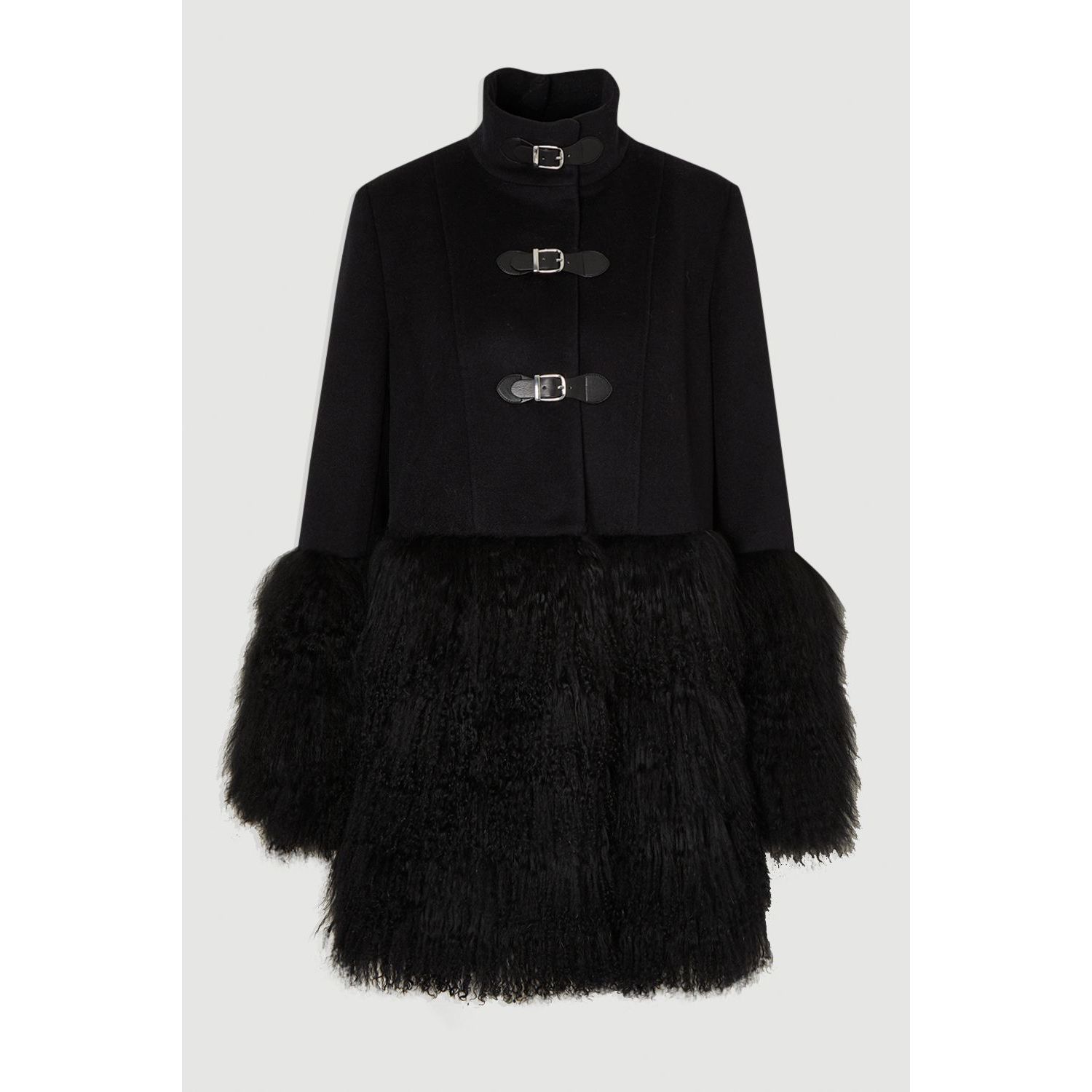Women's Brushed Wool Buckle Detail Short Coat