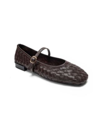 Women's Yevora Leather Woven Strap Ballet Flat