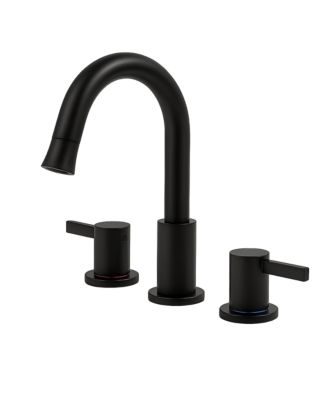 8-Inch Widespread Bathroom Faucet, 2-Handle 3-Hole with 360degree(s) Pull-Down Sprayer and Pop-Up Drain, Brushed Nickel