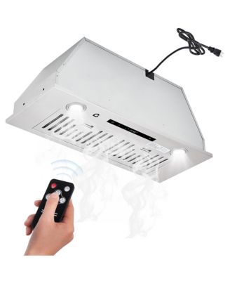 Powerful 450 CFM Built-In Range Hood Insert -   3-Speed Touch and Gesture Control - Remote - LED Light