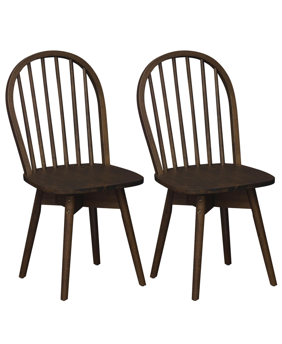 Costway Swivel Dining Chairs Farmhouse Spindle Kitchen with Solid
