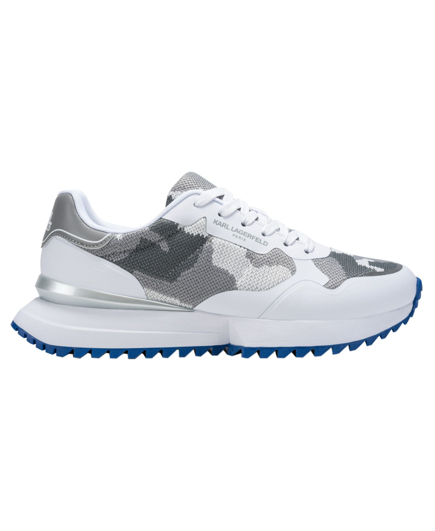 Мужские кроссовки KARL LAGERFELD PARIS Karl Lagerfeld Calixte Camo Lace-Up Runner, цвет: Белый / Серый — фото 2