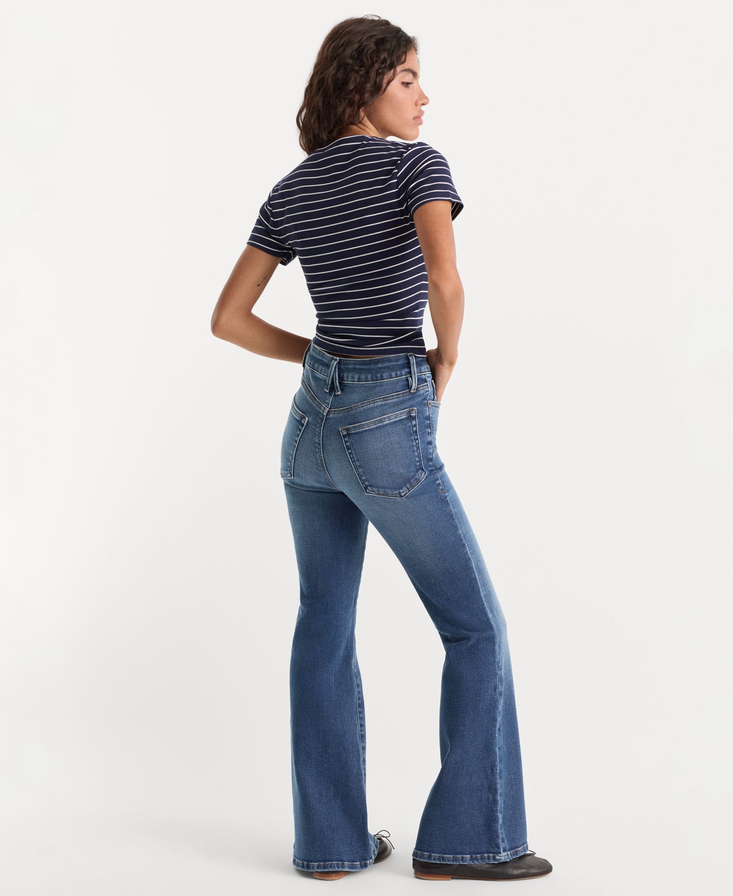 Petite Soft Tech Good Legs Flare Jeans