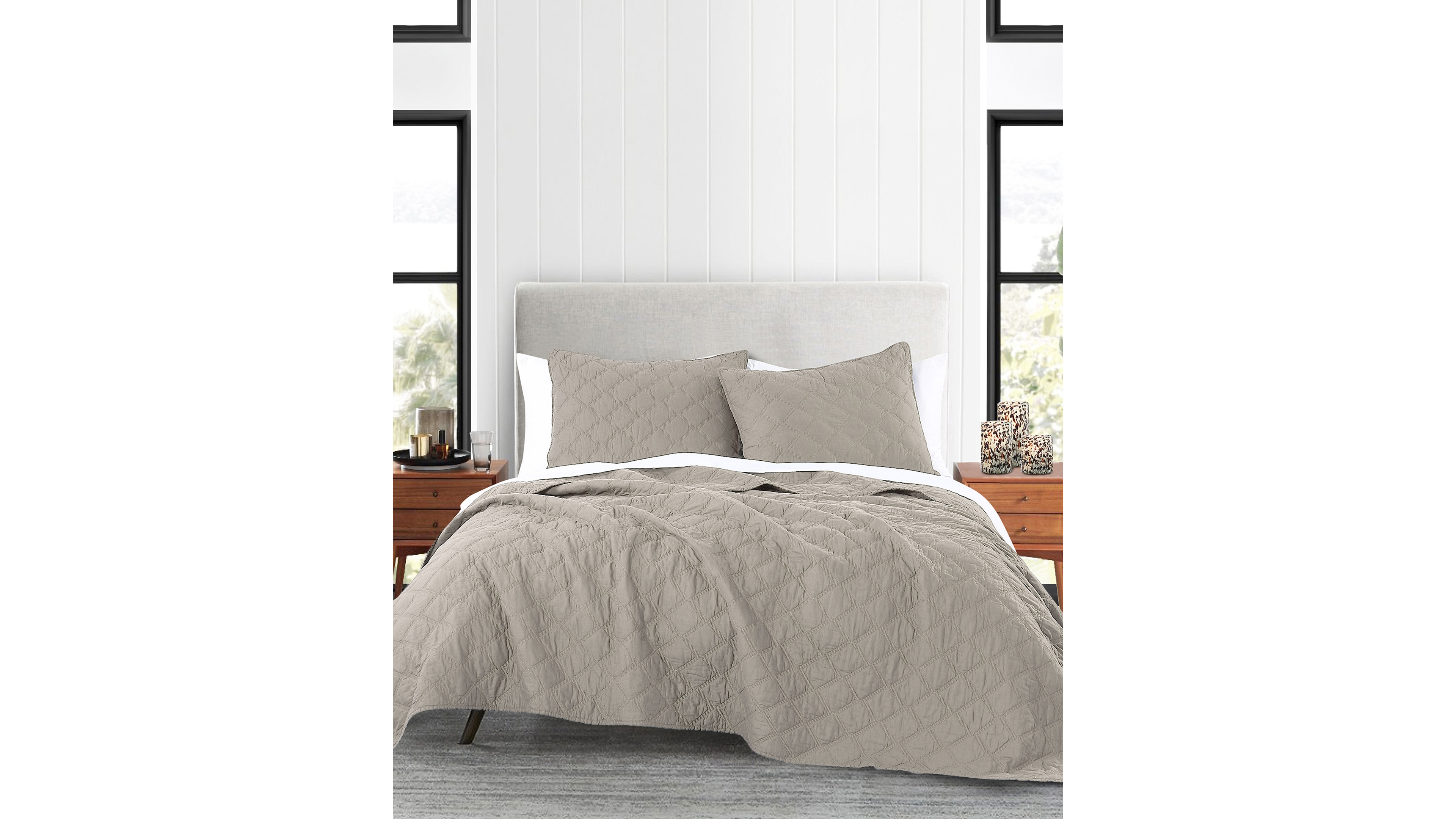 Anne Klein Diamond Cotton 2-Piece Quilt Set, Twin