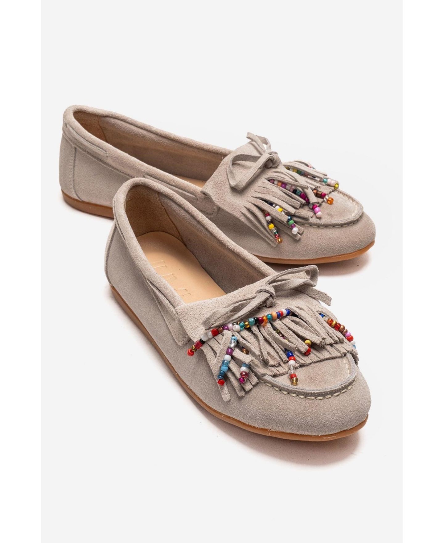 Женские туфли Forever & Always Shoes Evelyn Leather Loafer, цвет: Бежевый замшевый — фото 4
