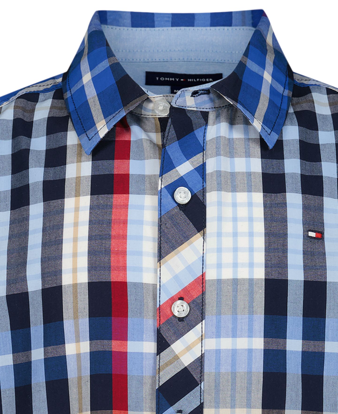 Рубашка Tommy Hilfiger Plaid Short-Sleeve Button-Front Shirt для мальчиков, цвет: Тёмно-синий — фото 4