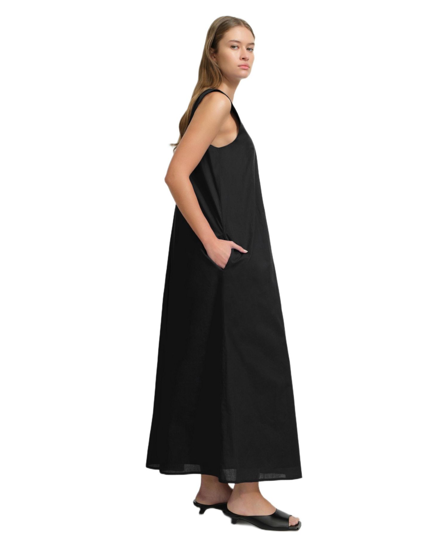 Women's Helena Sleeveless V-Neck Flowy Cotton Maxi Dress