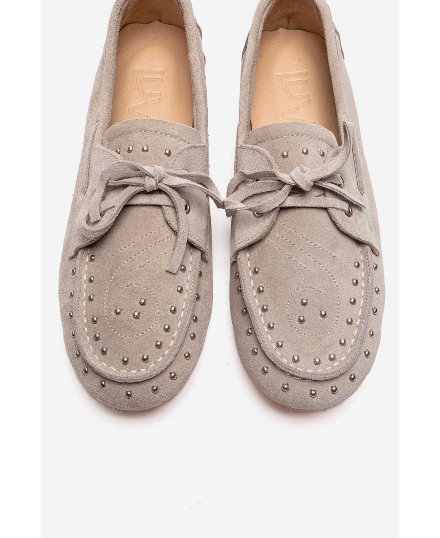 Женские туфли Forever & Always Shoes Cuesta Leather Lace Up Loafer, цвет: Бежевый замшевый — фото 5