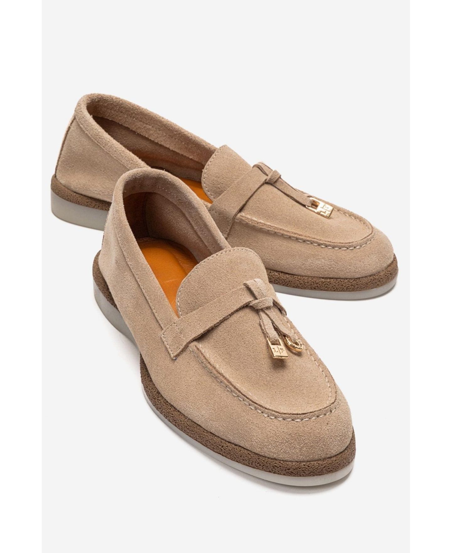 Женские туфли Forever & Always Shoes Ilvena Leather Loafer, цвет: Бежевый замшевый — фото 4