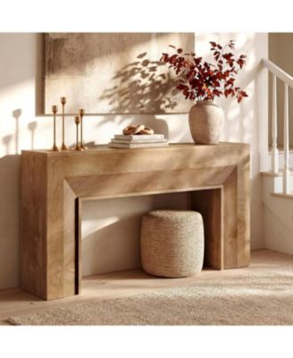 Farmhouse Entryway Table, 63-Inch Narrow Sofa Console Table Behind Couch