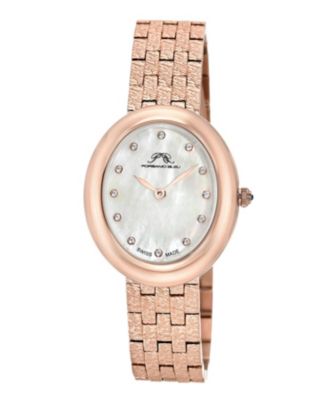 Women's Angelica Watch with Mother of Pearl Dial, Topaz Gemstones and Stainless Steel Bracelet 1341CANS