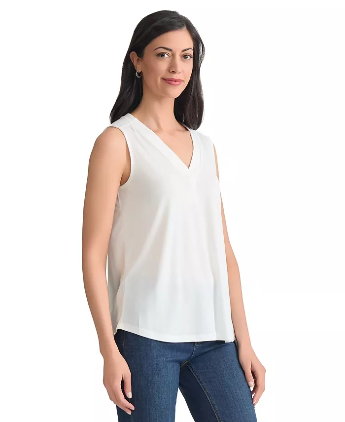 Women's Crepe Sleeveless V-Neck Top - thumbnail 2