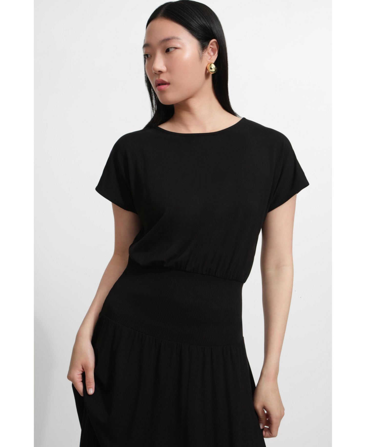 Women's Suvi Scoop-Neck Short-Sleeve Jersey Midi Dress