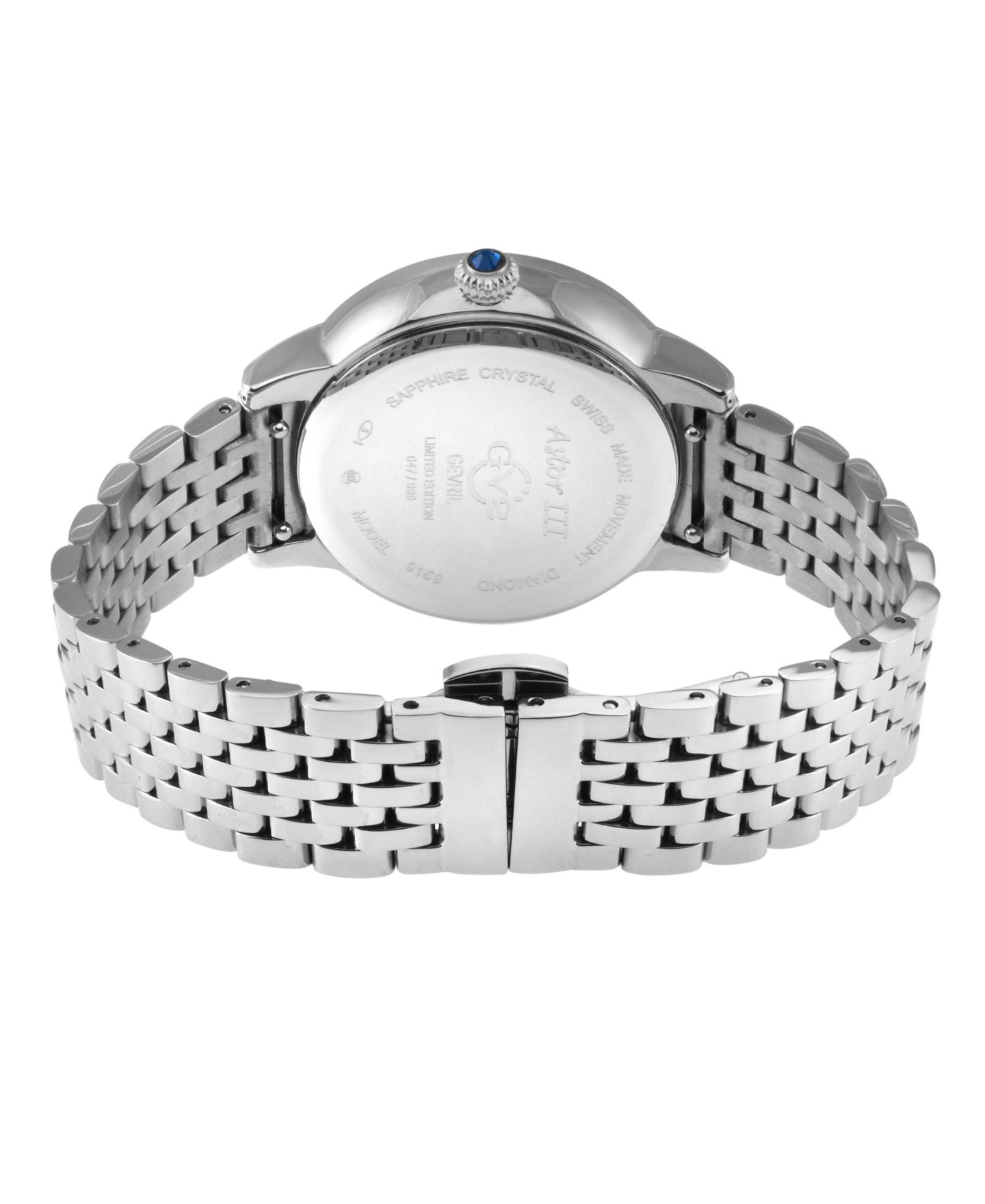 Женские часы GV2 by Gevril Astor III Swiss Quartz Diamond IP Gold Stainless Steel Bracelet Watch — фото 3