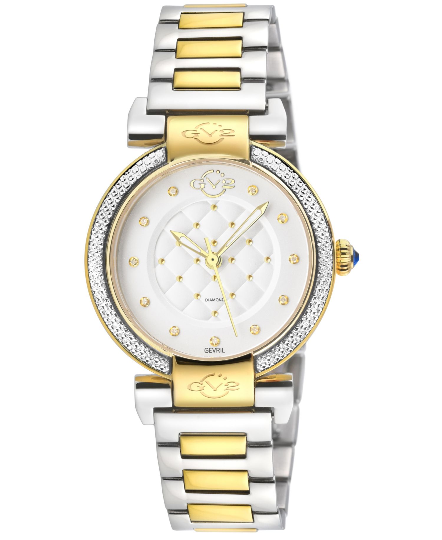 Women's Berletta Swiss Quartz Diamond Two toned SS IPYG Stainless Steel Bracelet Watch