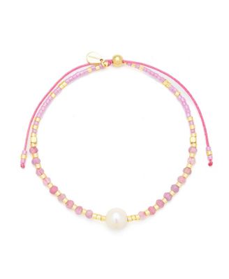 Lumira Mini Pearl Gemstone Adjustable Bracelet - Pink tourmaline 38$