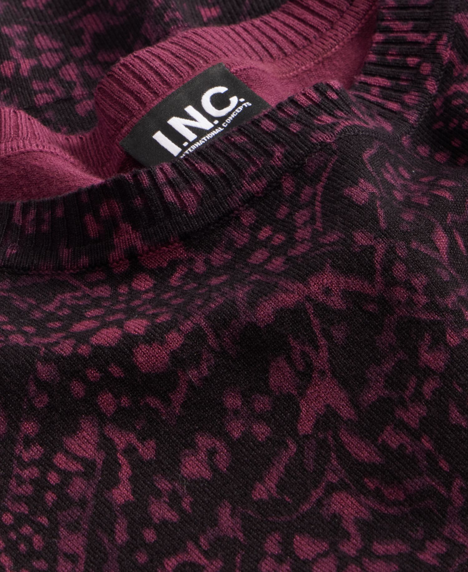 Petite Paisley Long-Sleeve Crewneck Sweater