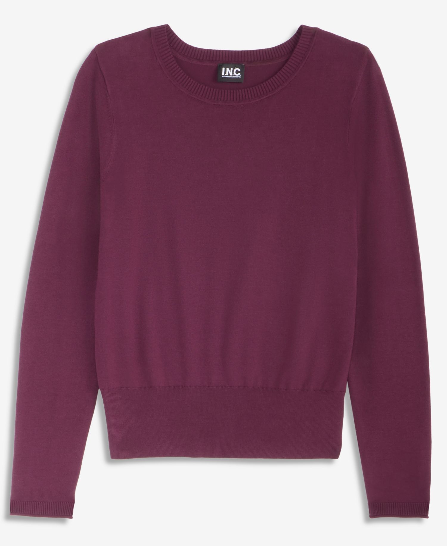 Petite Fitted Long-Sleeve Crewneck Sweater