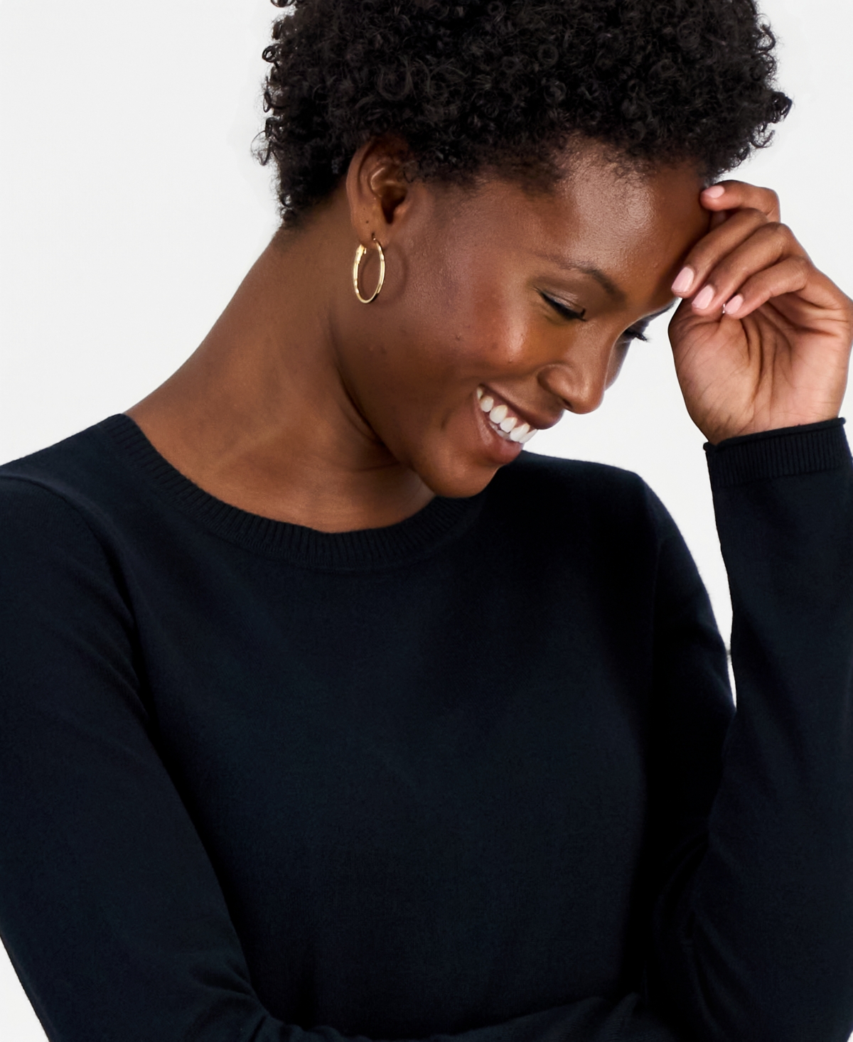 I.n.c. International Concepts Petite Fitted Long-Sleeve Crewneck Sweater, Macy's Exclusive