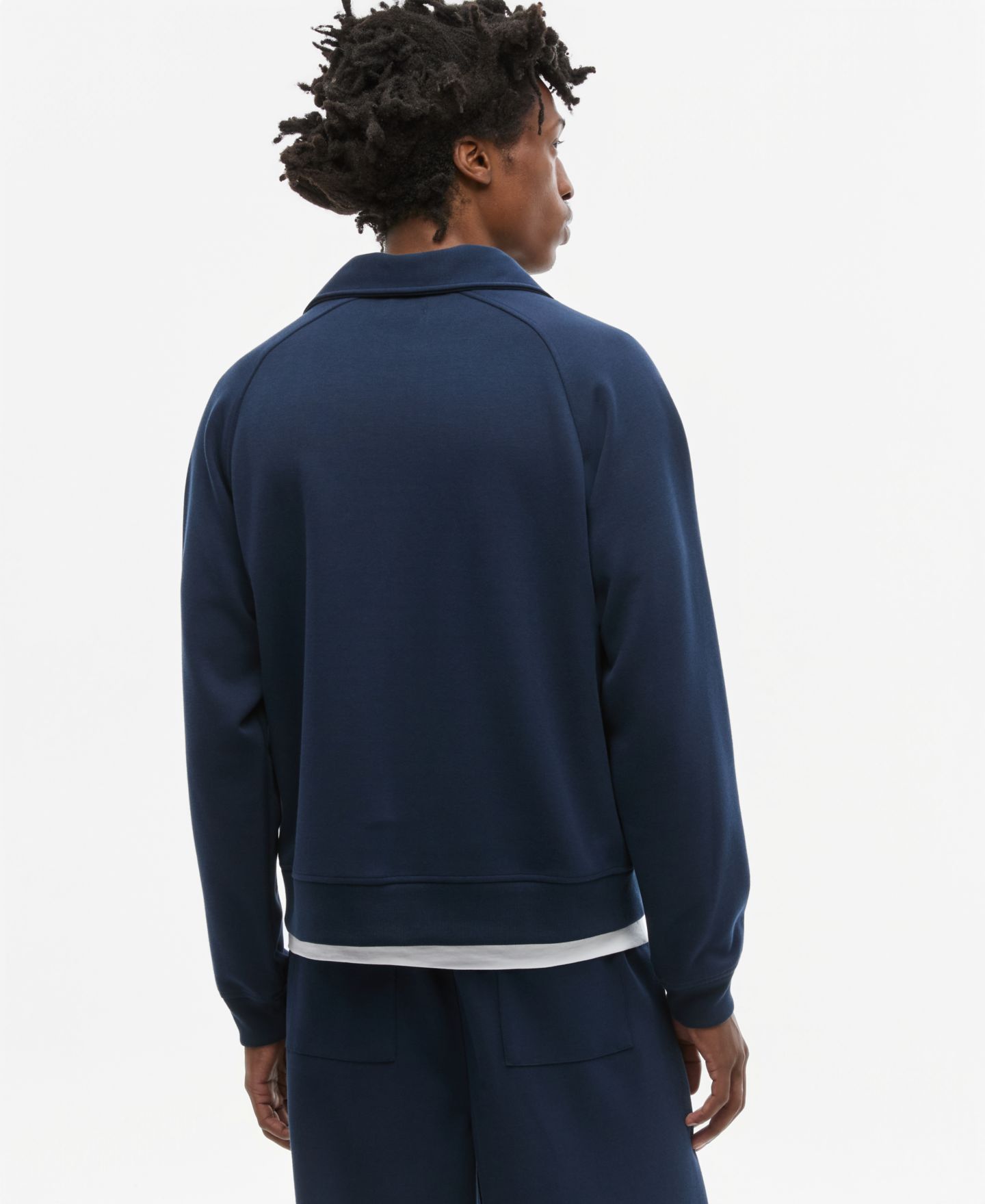 Мужские толстовки Mode of One Relaxed-Fit Sweatshirt-Knit Jacket, цвет: Тёмно-синий — фото 9