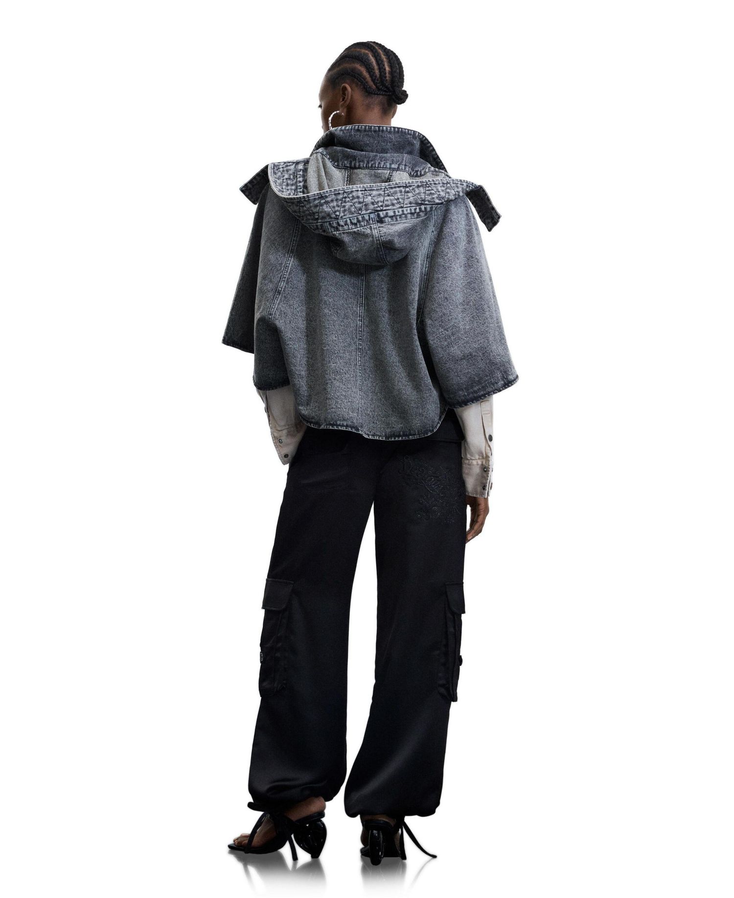 Women's Poncho denim 100% cotton